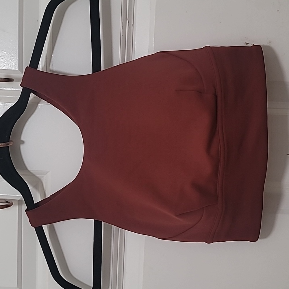 Lululemon Wunder Train High-Neck Sports Bra Women's 4 Brown Expresso Athletic